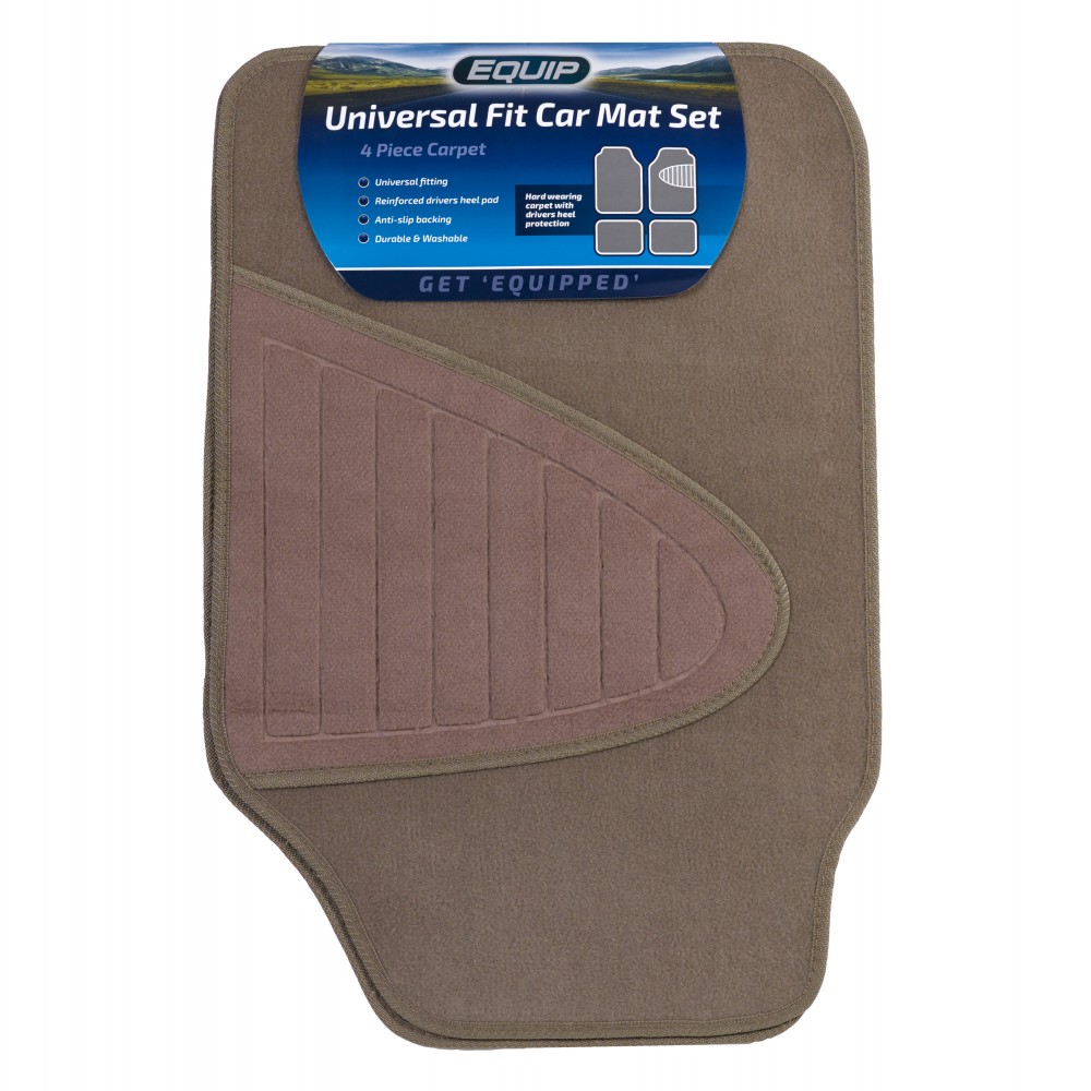 Image for Equip EMU009 Universal Fit Car Mat - Classic Carpet, Beige