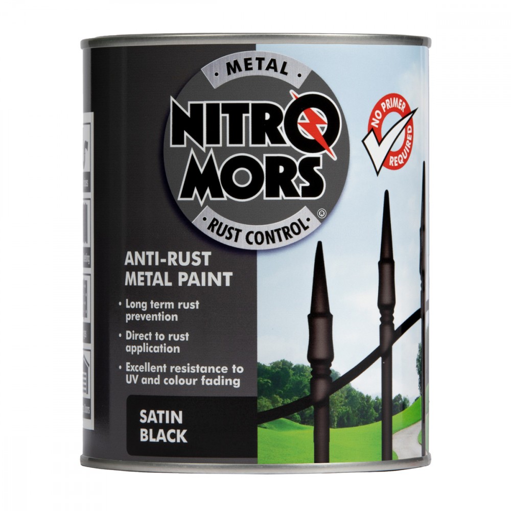 Image for Nitromors Satin Finish Metal Paint Black