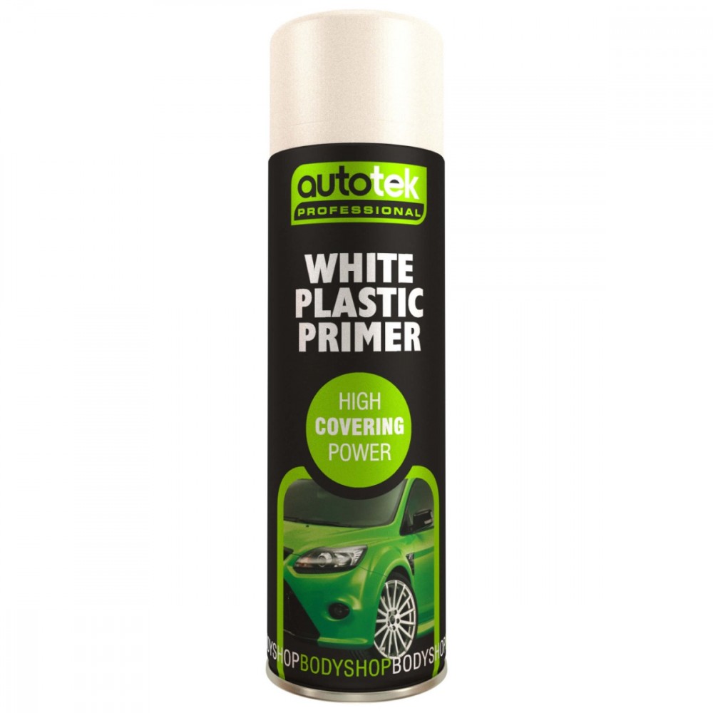 Image for Autotek White Plastic Primer Spray Paint 500ml