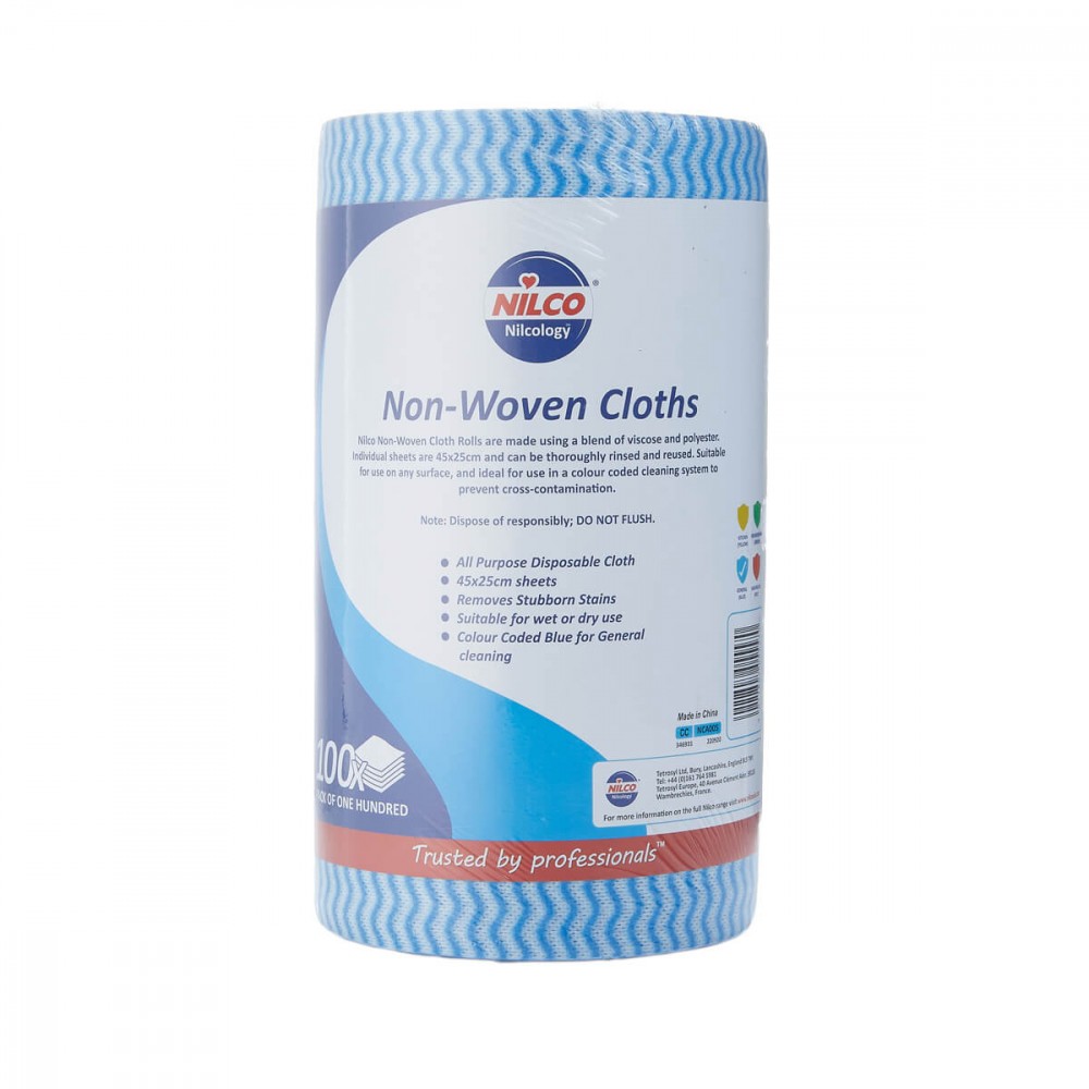 Image for Nilco Non-Woven Cloth Roll Blue 100 Pcs