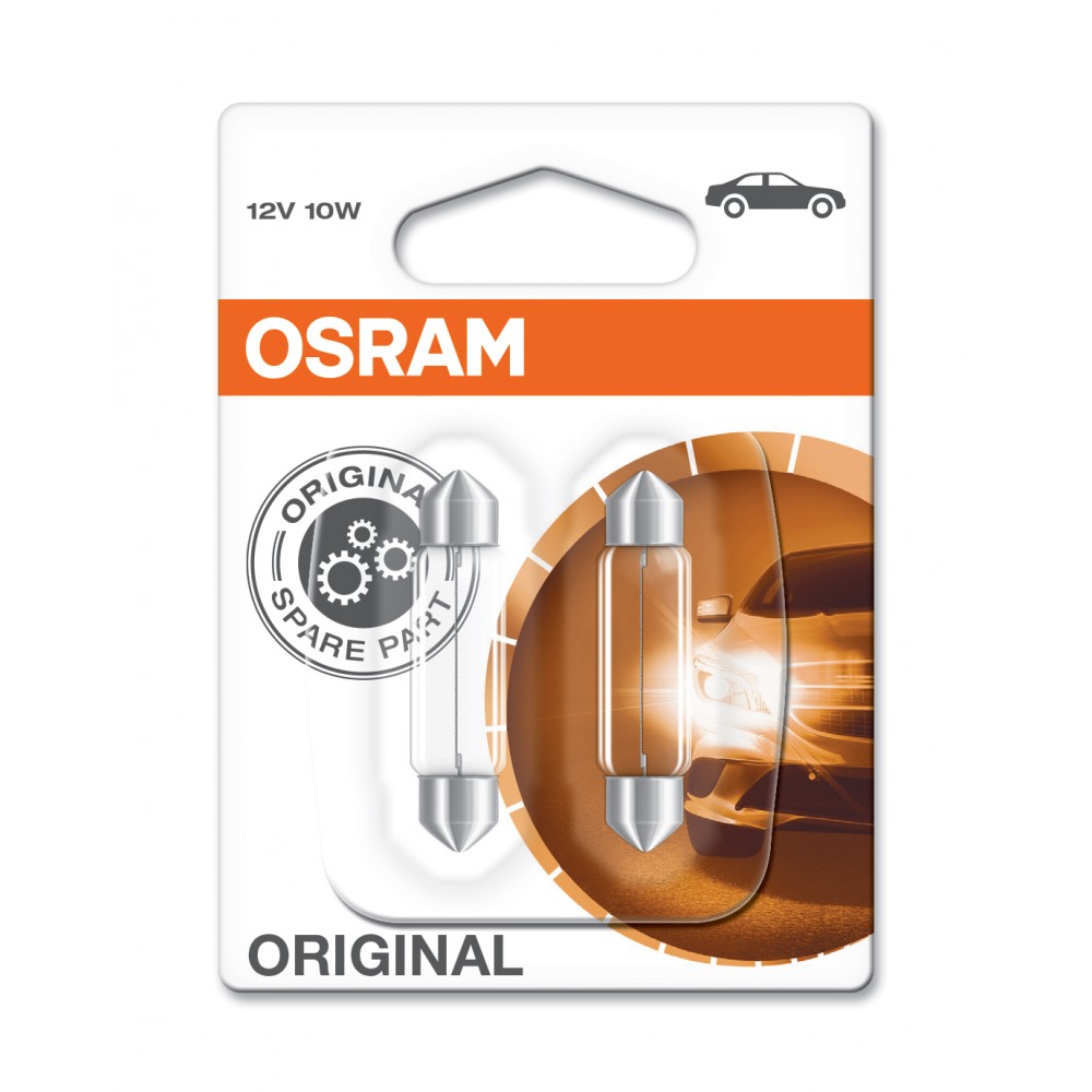 Image for Osram 6411-02B OE 12v 10w SV8.5-8 festoon (264) Twin bliste