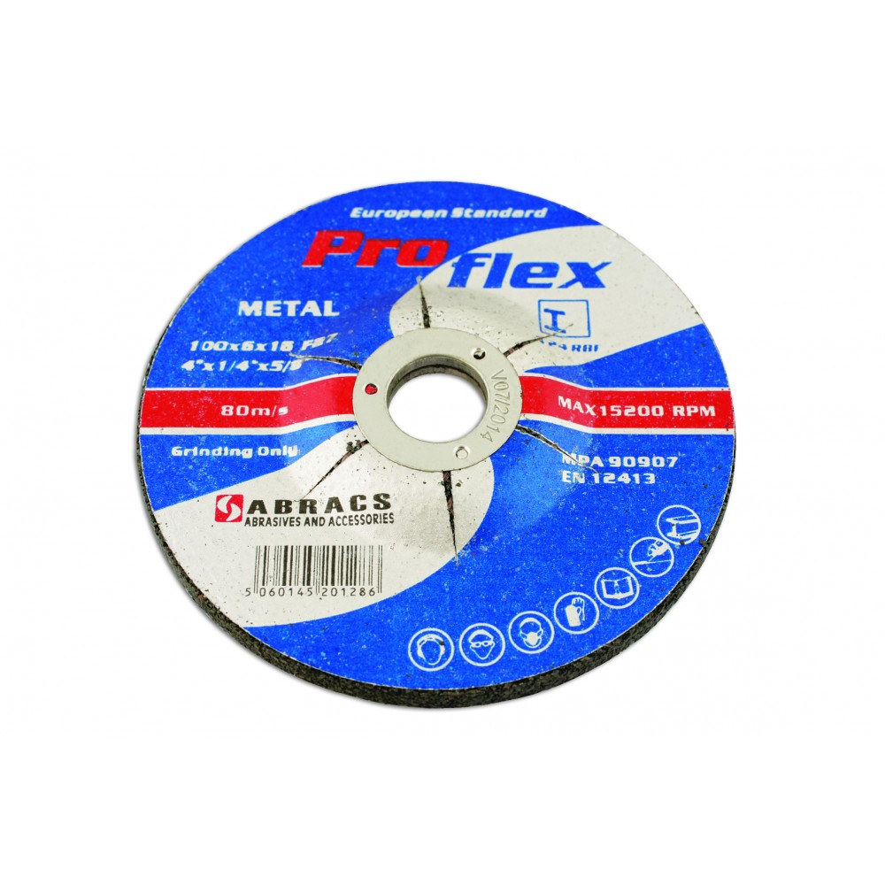 Image for Connect 32190 Abracs Metal Grinding Discs 100mm x 6.0mm Pack 10