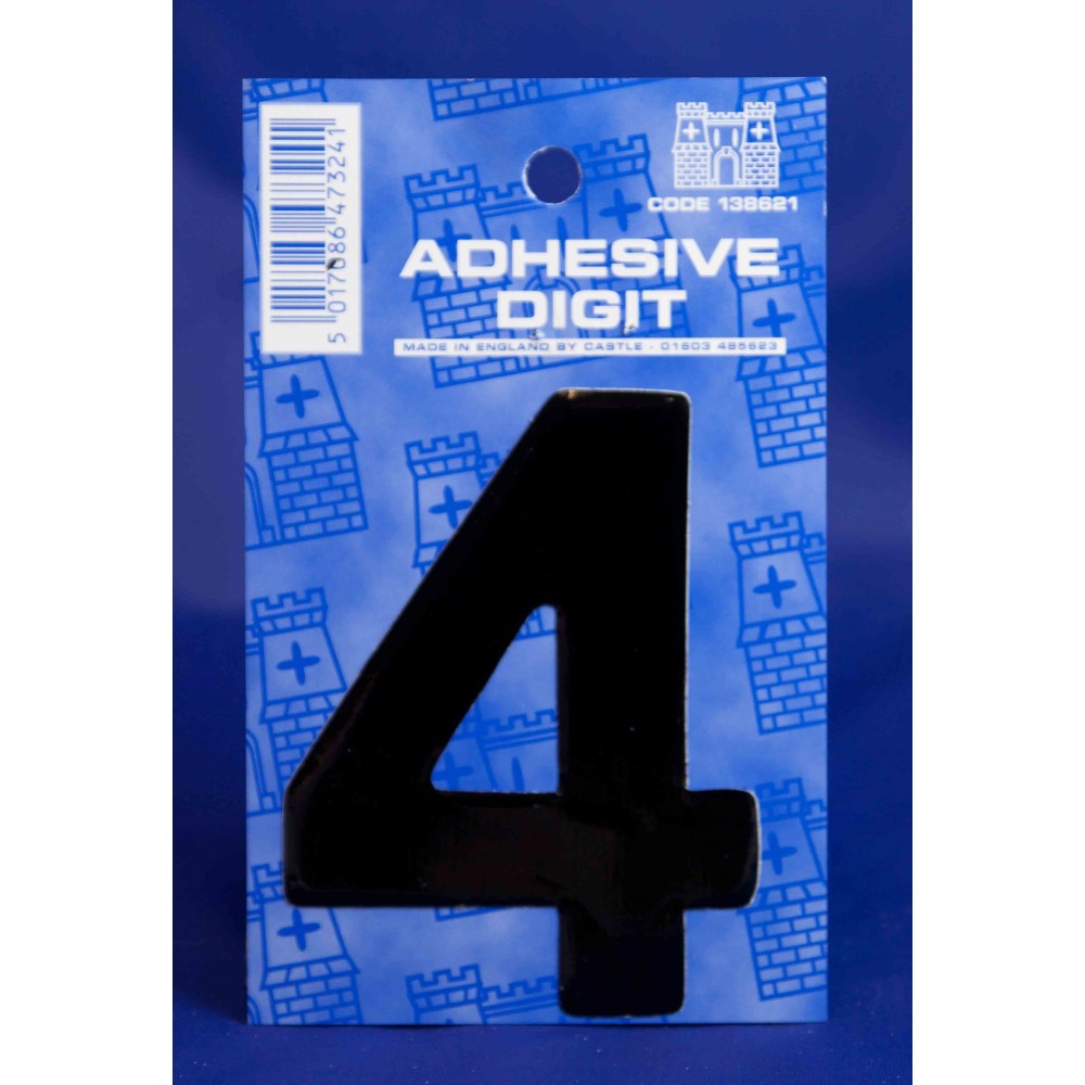 Image for Castle B4 4 Self Adhesive Digits Blk 3inc