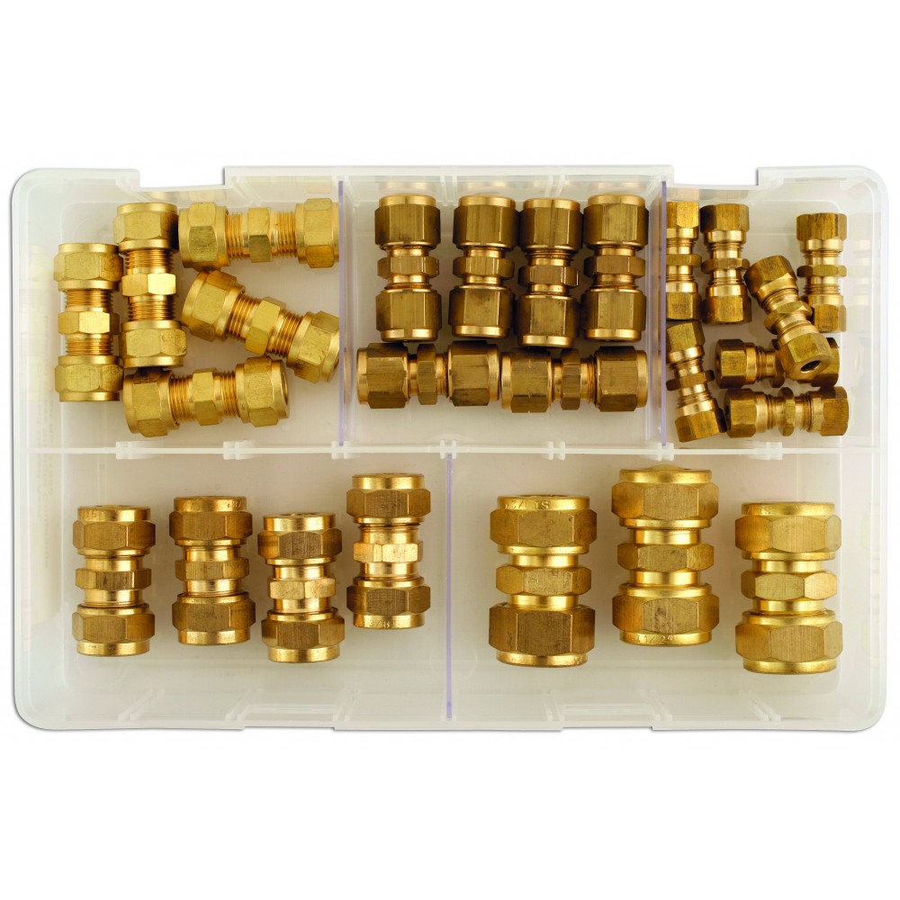 Image for Connect 31880 Assorted Imperial Brass Tube Couplings Box 25