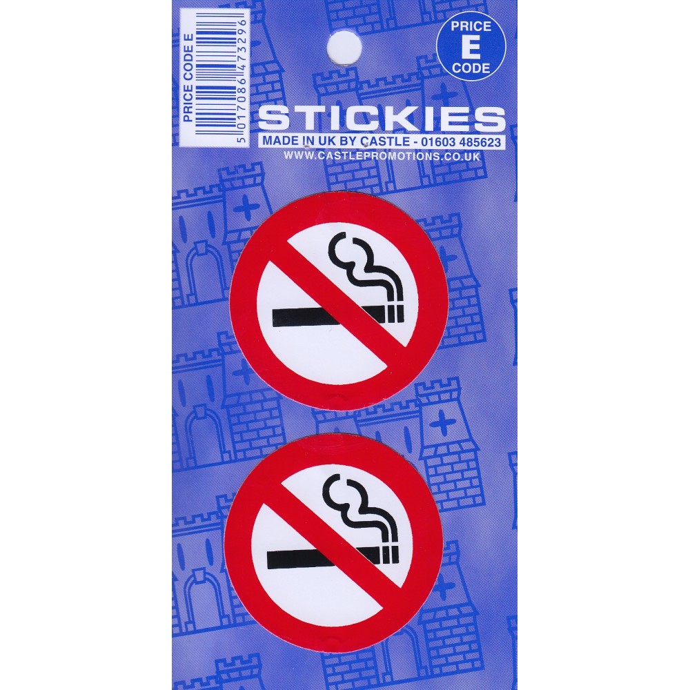 Image for Castle V352 No Smoking Pair Outside Stick E Code Stickers