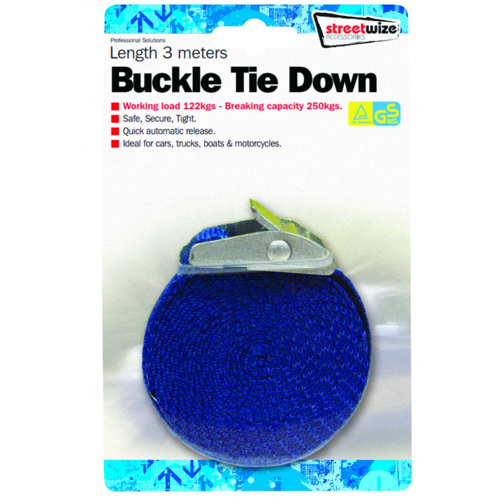 Image for Streetwize SWTD3 Buckle Straps 1x3m