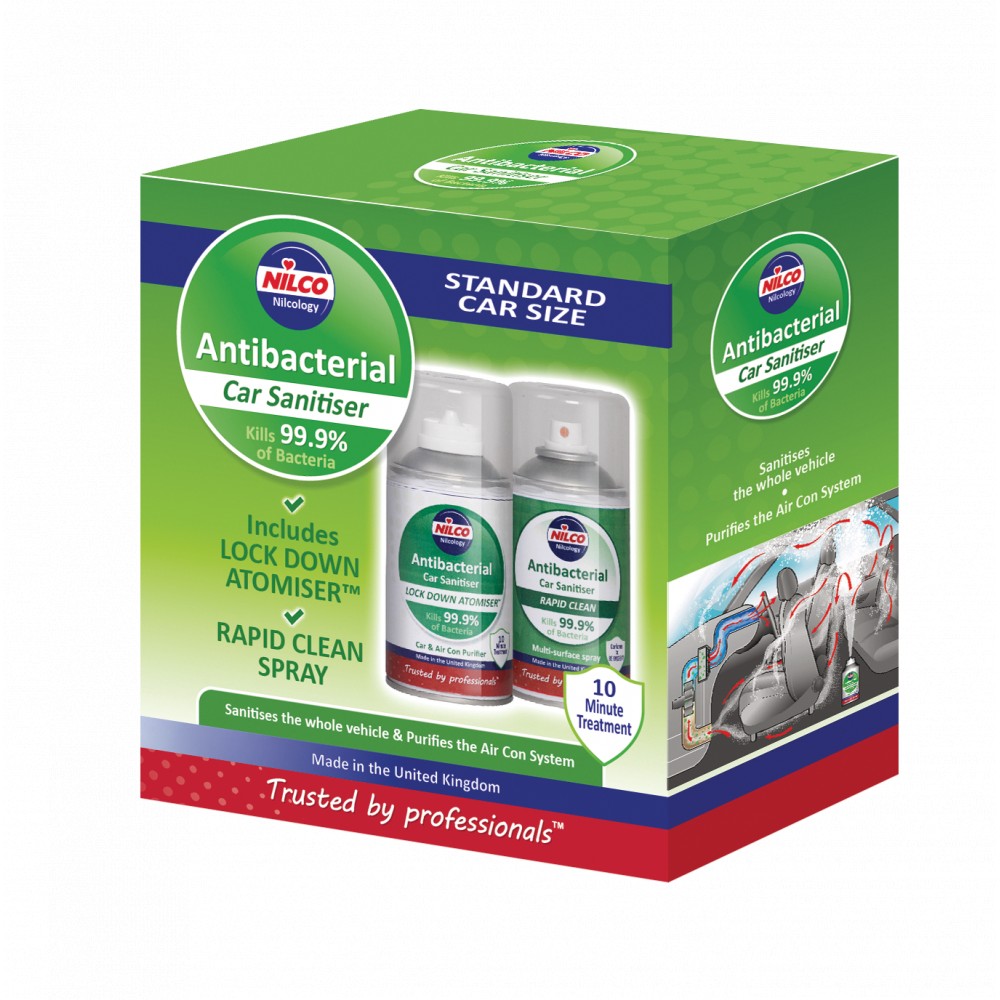 Image for Nilco SVTN150CSKT Antibacterial Car Cleaner & Sanitiser 150ml Complete Cleaning Kit