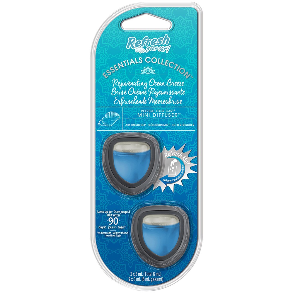 Image for Refresh Your Car 301542500 Air freshener Mini Diffuser Twin Pack Rejuvenating Ocean Breeze