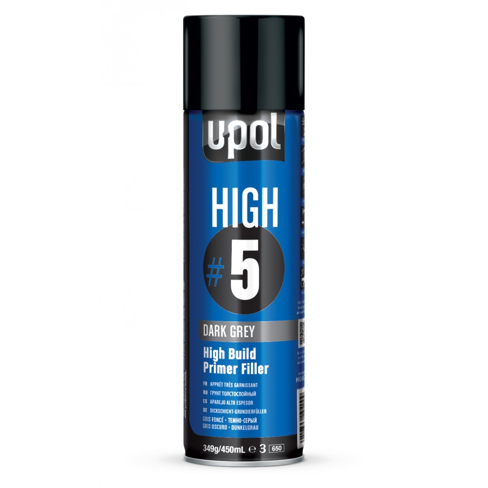 Image for U-Pol High5 High Build Primer Filler 450ml - Dark Grey