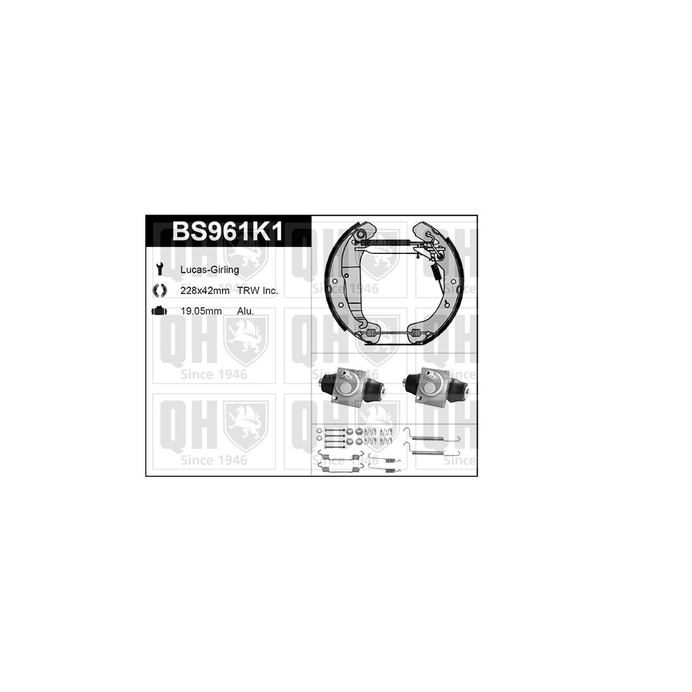 Image for QH BS961K1 Brake Shoe Kit