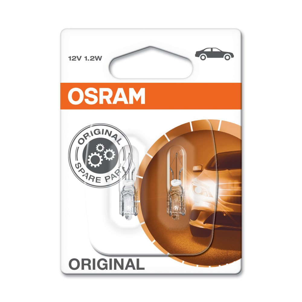 Image for Osram 2721-02B OE 12v 1.2w W2x4.6d (286) Twin blister