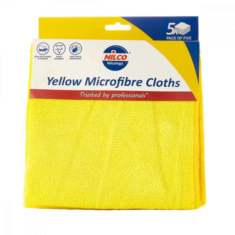 Image for Nilco Microfibre Cloths Yellow 5Pck