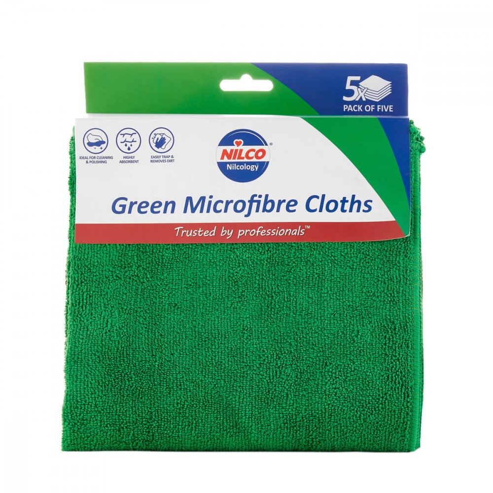 Image for Nilco Microfibre Cloths Green 5Pck
