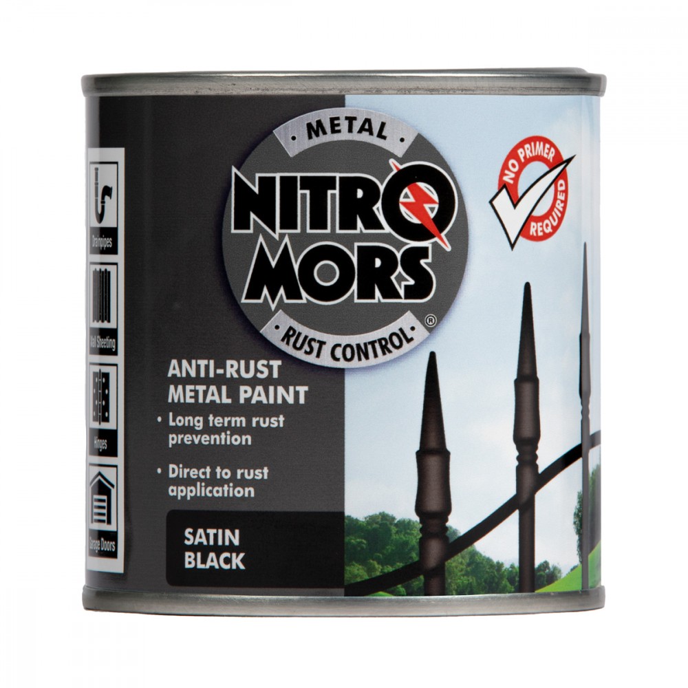 Image for Nitromors Satin Finish Metal Paint Black