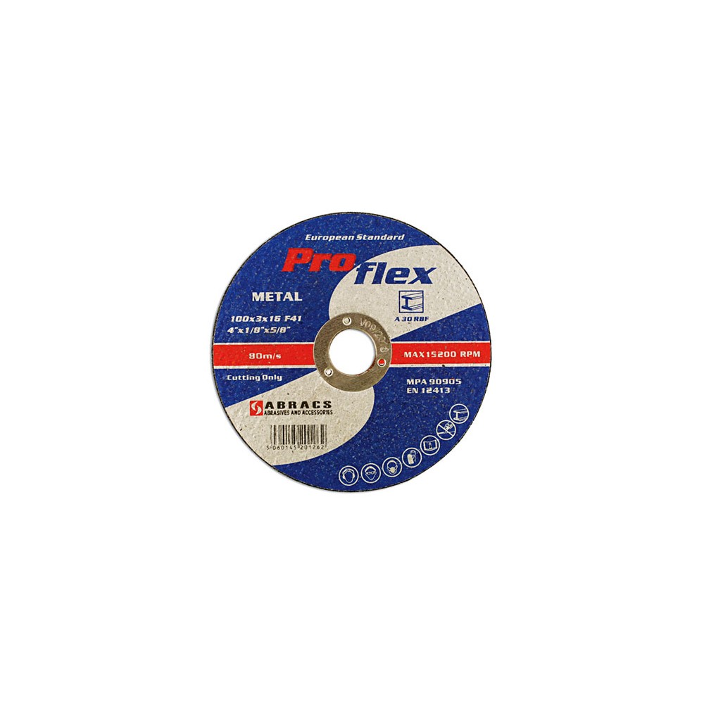 Image for Connect 32058 Abracs 100mm x 3.0mm Flat Cutting Discs Box 25